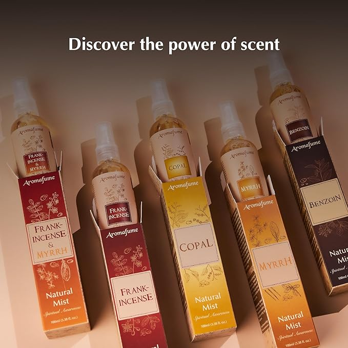 Frankincense Natural Resin Mist Spray by Aromafume | 100 ml / 3.3oz | Ideal for spirituality, prayer & rituals | Made with Frankincense Resin from Somalia | Non-alcoholic, non-toxic & vegan