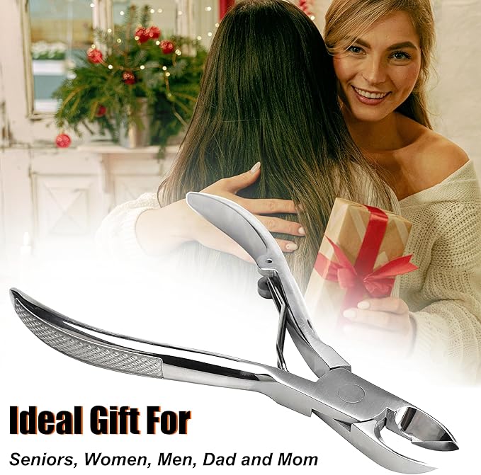 Podiatrist Toenail Clippers, Super Sharp and Wear-resistant Toe Nail Cutters for Thick and Ingrown Nails, Hand Forged Stainless Steel Pedicure Clippers for Men Women Seniors, Convex Blades