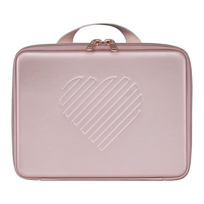 Riki Skinny vanity Mirror Carry case(large) in Rose Gold, Multifunctional Makeup Bag, Light Weight and Portable, Protect the Makeup Mirror from Shattering