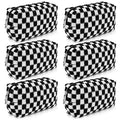 SOIDRAM Checkered Makeup Bag Preppy Cosmetic Bag Bulk Black Makeup Pouch Personalize Travel Toiletry Bag Organizer Cute DIY Makeup Brushes Storage Bag for Women