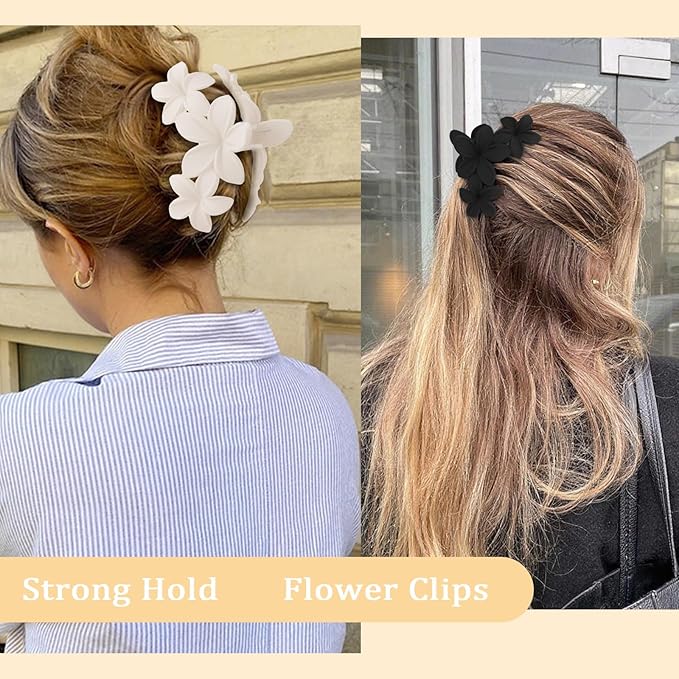 Hawaiian Flower Hair Clips Large Matte Hair Claw for Women Non-Slip Strong Hold Clips for Thick Hair, Hair Accessories for Women
