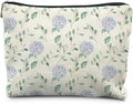 Blue Hydrangea Floral Makeup Bag - Aesthetic Toiletry Pouch for Women, Hydrangea Gifts