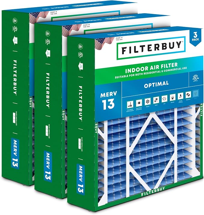 Filterbuy 21x24.5x5 Air Filter MERV 13 Optimal Smoke & Allergy Defense by Filterbuy