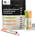 FACTOR FORM Hydration Boost Electrolyte Powder Packets | Sports Drink Mix with Vitamin C, D, B6 & B12 for Energy & Immunity | No Added Sugar | 5 Calories (15 Packets, Variety Pack)