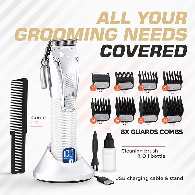 Fagaci Professional Thinning Shears & Hair Clippers for Barbers with Precise Cutting, Turbo Cordless Hair Clippers for Men Professional, Thinning Scissors, Hair Shears, Barber Scissors