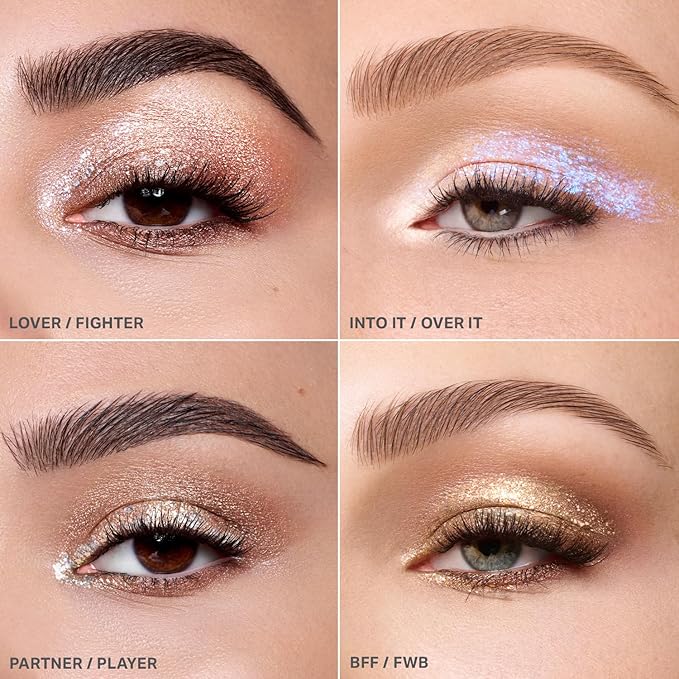Morphe Mixed Signals Dual-Ended Eyeshadow Stick - Cream Eyeshadow Pigment & Chrome Liquid Flakes for Bold, Layered Eye Makeup Looks - Partner/Player (0.96 oz)