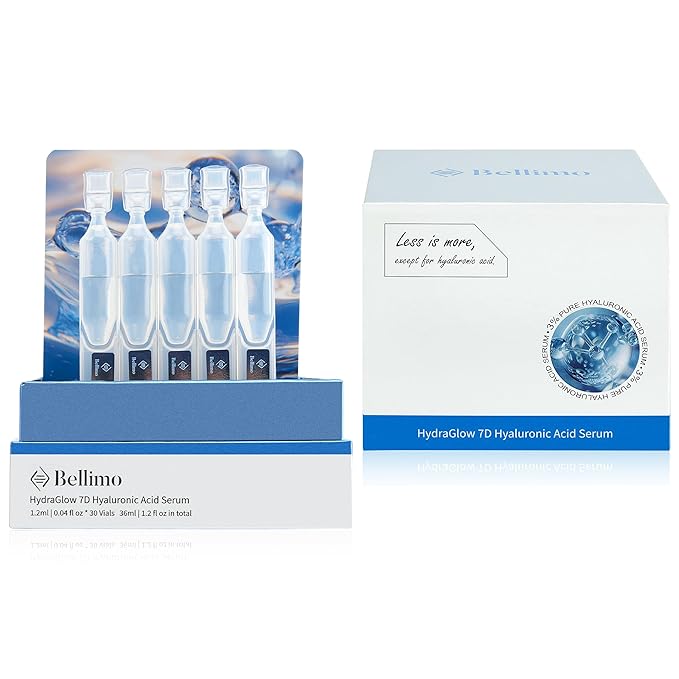 Ultra Hydrating Serum, 7D Deep Dive 3% Hyaluronic Acid Serum with 72-Hour Multi-Layer Lock and Recyclable Vials, Only HA + Solvent, Suitable for All Skin Types, 1.2ml x 30