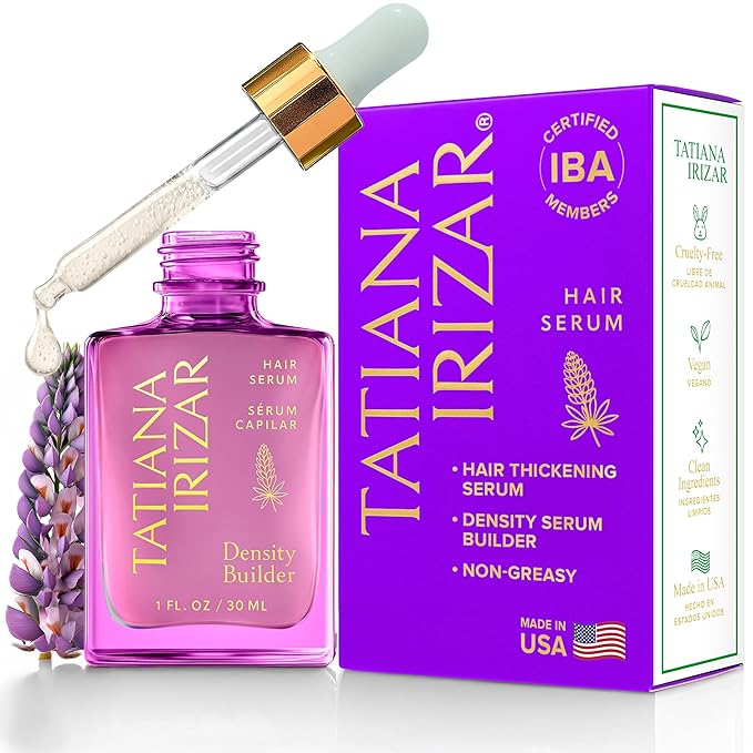 Hair Thickening Serum - 2 Pack Hair Density Serum Builder for Women Made in USA 30ml - Clinically Proven Scalp Treatment Non-Greasy - Biotin, Argan & Pea Peptides - For Thinning, Fine or Damaged Hair