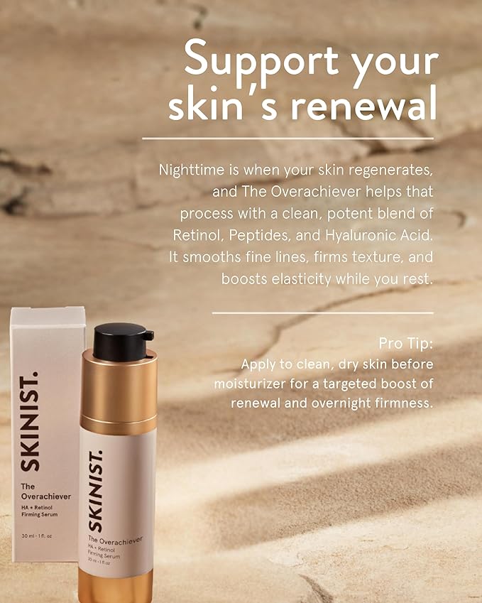 The Overachiever Hyaluronic Acid + Retinol Firming Serum – Nighttime Anti-Aging & Hydrating Formula