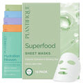 PLANTIFIQUE Superfood Facial Sheet Mask Variety Box 10 Pack – 2x Coconut, Aloe, Vitamin C, Centella & Collagen Face Masks – Hydrating & Glow-Enhancing – For All Skin Types