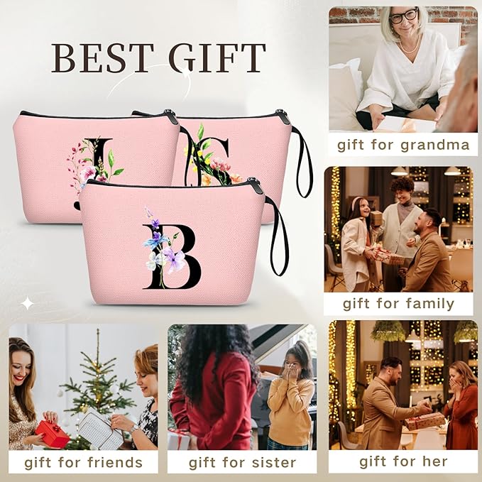 Birthday Inspirational Bridesmaid Proposal Team Small Gifts for Women Mom Aunt Teacher Sister Coworkers Makeup Cosmetic Bag Travel with Mirror Mothers Day Christmas Graduation B