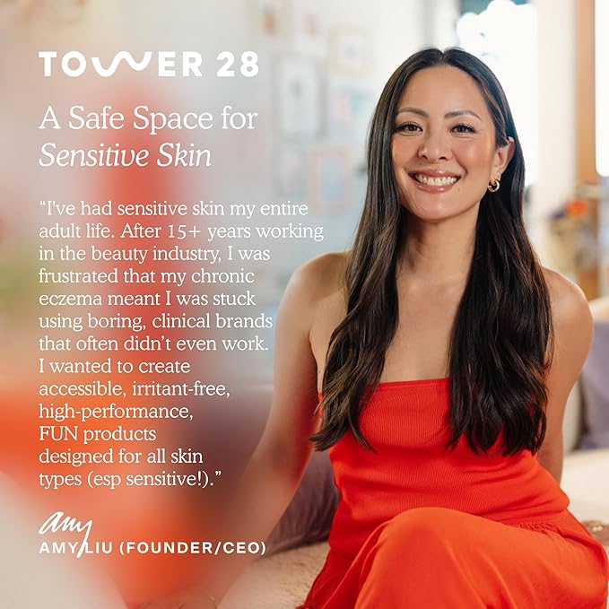 Tower 28 SOS Daily Rescue Facial Spray for Sensitive Skin, Hypochlorous Acid Spray Helps Visibly Reduce the Appearance of Redness and Breakouts, Travel Size Toner for Face, 1 FL Oz
