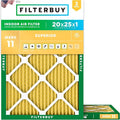 Filterbuy 20x25x1 Air Filter MERV 11 Superior Pet & Allergy Defense, by Filterbuy