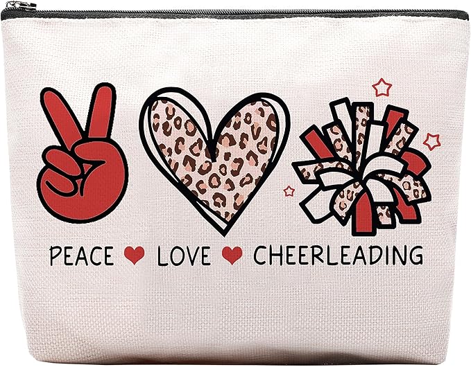 Cheer leading Gifts for Women, Makeup Cosmetic Bag Gifts for Cheer-leading Women Friends, Birthday Gifts for Cheerleader travel Makeup Pouch
