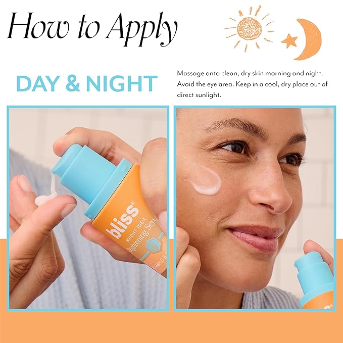 Bliss Vitamin C + Tri-Peptide Bright Idea Serum – 15% Brightening + Barrier Boost Complex for Radiant, Firm Skin – Anti-Aging Face Serum Boosts Collagen & Elasticity - 1 fl oz