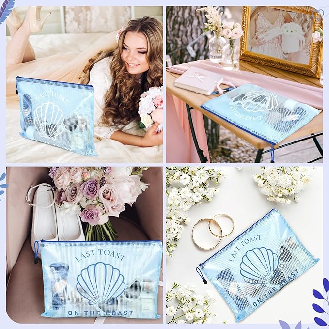 SOIDRAM 6PCS Bridesmaid Makeup Bag Clear Zippered Bag Bridesmaid Proposal Gifts Cosmetic Pouch for Wedding Party Favors Bachelorette Party Decorations Toiletry Organizer Bag Cosmetic Case Gift