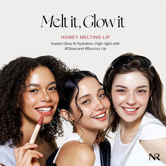 Nature Republic HONEY MELTING LIP (07 LYCHEE) SOFT LIP STICK, Hydrating Gloss, Moisturizing balms, Sheer tint, Shine & Glowy Finish, korean make up, Stocking Stuffers