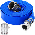DAVCO 2" ID × 100 ft PVC Lay Flat Discharge Hose, Heavy Duty Reinforced Blue by DAVCO