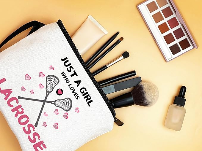 Lacrosse Gifts for Girls - Cosmetic Makeup Bag & Team Gifts for Women