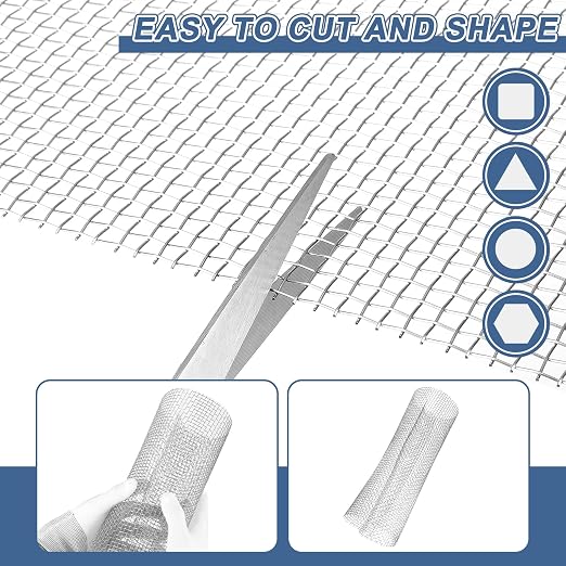 uxcell 5 Mesh 79" x 12" Woven Wire Mesh, 304 Stainless Steel Air Vent Filter - Image 4