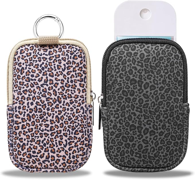 COOKOOKY 2 Pack Hand Sanitizer Spray Case Compatible with Touchland, Hand Sanitizer Holder, Mini Zippered Pouch, Small Makeup Bag for Women Friends Girls Gifts Idea