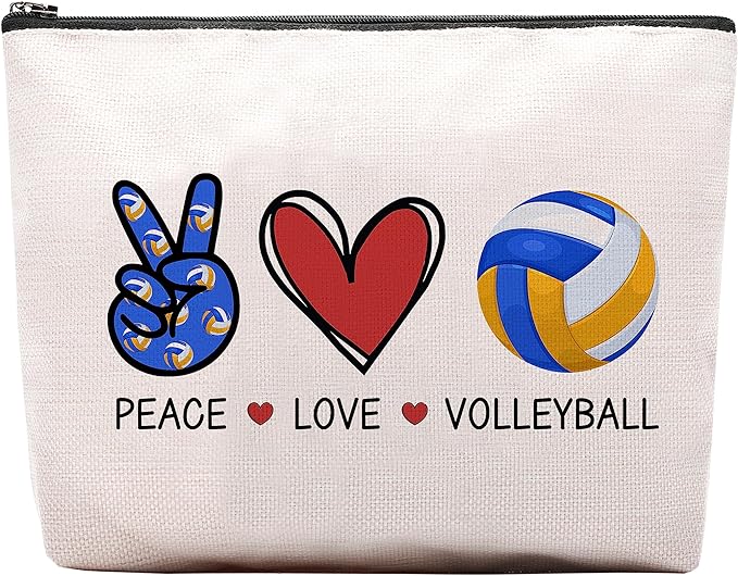 Volleyball Gifts for Women: Inspirational Makeup Cosmetic Bag, Travel Pouch