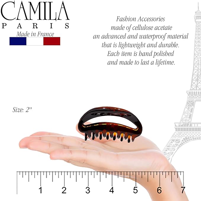 Camila Paris NV23 French Hair Clip for Women, Tortoise Shell Girls Hair Claw Clip Jaw Fashion Durable Styling Hair Accessories for Women, Luxury Ladies Strong Hold No Slip Grip Clamp, Made in France