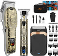 Professional Hair Clipper Set for Men Electric Shaver Razor Cordless Hair Cutting Barber Clippers Beard Trimmer Men’s Grooming Kit Gifts for him (Bronze)
