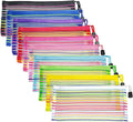 Mesh Bags with Zipper (10 Pack), Small Nylon Makeup Bag Cosmetic Pouches Travel Organizer for Purse Diaper Bag Home Organizing Striped Mix 10 Colors