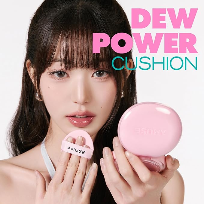 Amuse SEOUL DEW POWER VEGAN CUSHION ([REFILL] 02 HEALTHY) | Dewy, glow, long-lasting, clean beauty, lightweight, natural look, foundation for sensitive skin, hydrating cushion