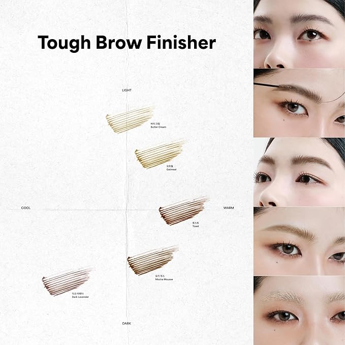 ENTROPY MAKEUP Tough Brow Finisher, 2-In-1 Brow Tint Mascara with Built-In Comb, Skinny Brush, Long-Lasting, Lightweight, Natural Hold and Soft Tint, Butter Cream