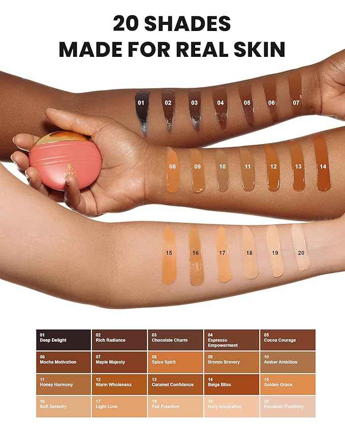 Konfident Glow Skin Tint – Caramel Confidence Hydrating Oil-Free Glass-Skin Foundation, Buildable Light-to-Medium Coverage, 30 ml – Inclusive Clean Makeup for Radiant Confidence