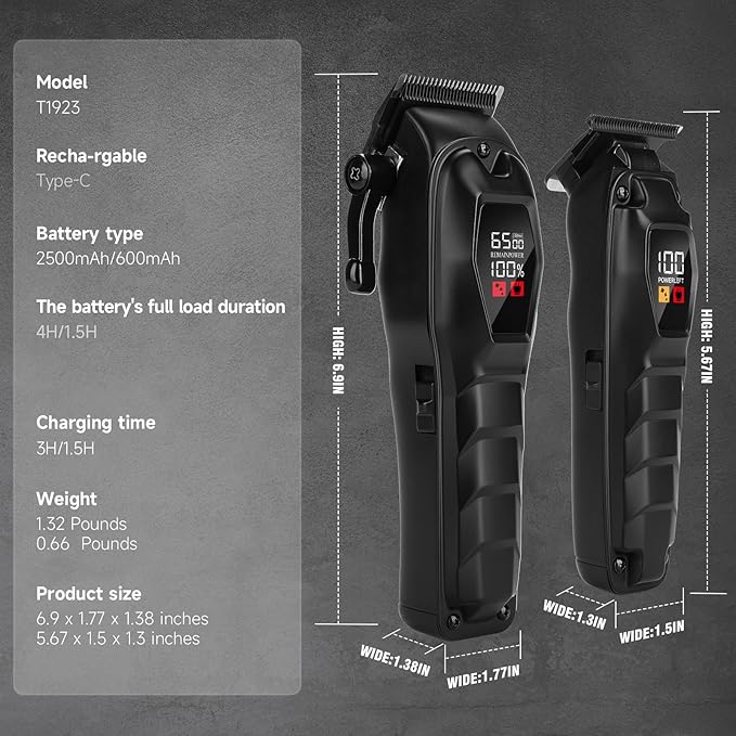 Hair Clippers for Men Professional Hair Trimmer Powerful Beard Trimmer Hair Cutting Grooming Tool