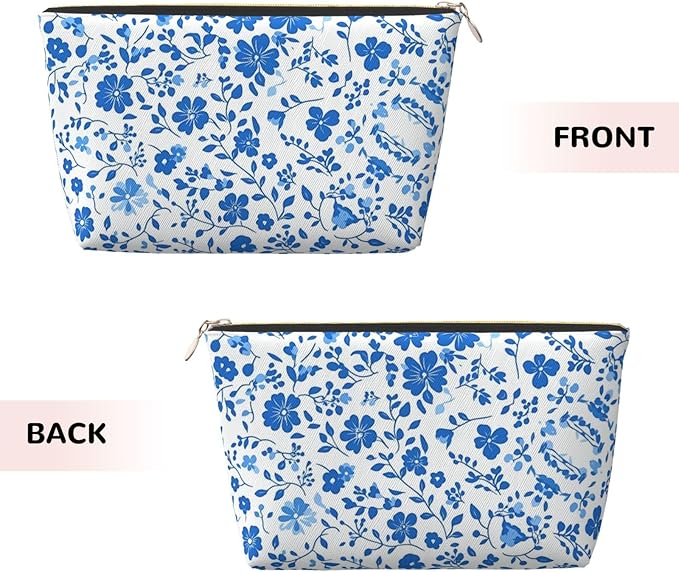 Womens Leather Makeup Bag Cosmetic Bag Travel Toiletry Bags Make Up Bags for Women Adult (Colorful Butterfly-1)