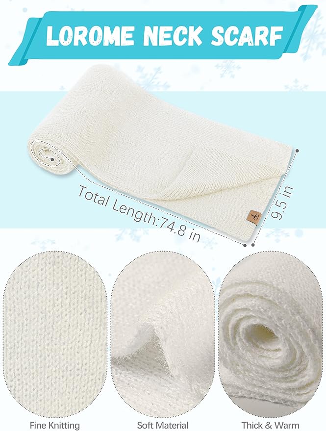Winter Beanie Hat Scarf Gloves, Warm Fleece Knit Hat Long Scarf Neck Warmer Touch Screen Winter Gloves Set Gifts for Women