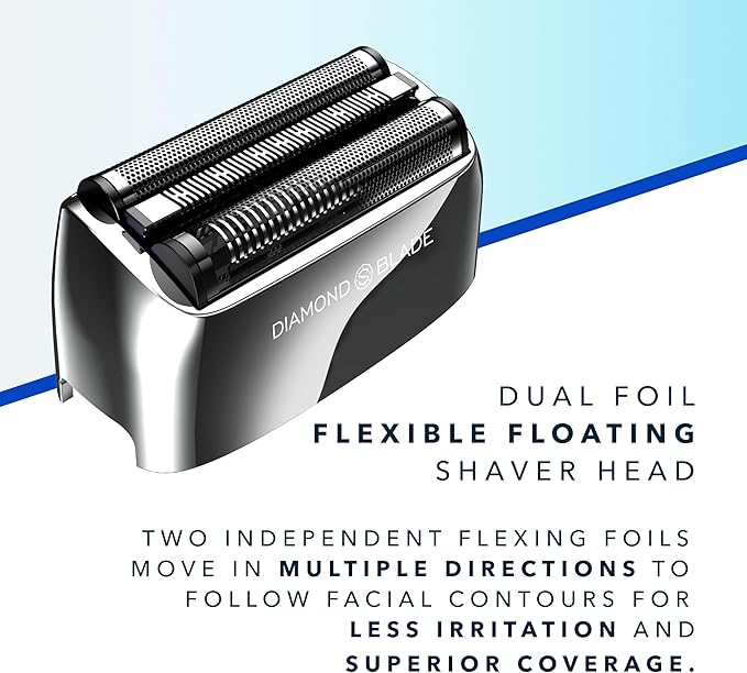 Blade & Stone PS501 Foil Shaver for Men – Dual Foil Cordless Shaver with Graphene-X Blades and 8000 RPM Digital Motor – All-Metal, Rechargeable Wet and Dry Razor – Aviator