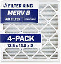 Filter King 13.5x13.5x2 Air Filter | 4-PACK | MERV 8 HVAC Pleated A/C Furnace by FilterKing