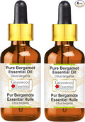 Greenwood Essential Pure Bergamot Essential Oil (Citrus bergamia) with Glass Dropper Steam Distilled (Pack of Two) 100ml X 2 (6.76 oz)