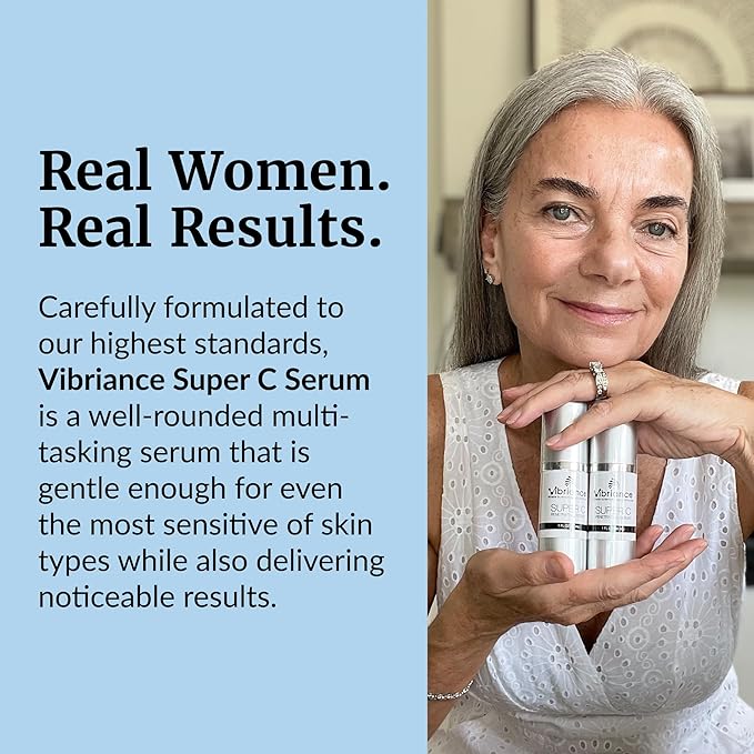 Vibriance Super C Serum for Mature Skin - All-in-One Vitamin Formula Hydrates, Firms, Lifts, Smooths, Targets Age Spots, Wrinkles, 1 fl oz - Pack of 2