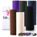 120 Pcs No Damage Hair Ties for Women Thick Hair,Large Soft Seamless Nylon Cloth Hair Ties Ponytail Hair Holders Hair Elastics Hair Band for Women Hair Accessories Neutrals 4
