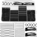 Bobby Pins Set Black – Styling Kit for Women & Girls with Bobby Pins, Spiral Pin & Snap Clips, Great for Updos, Buns, Bridal Looks & Events