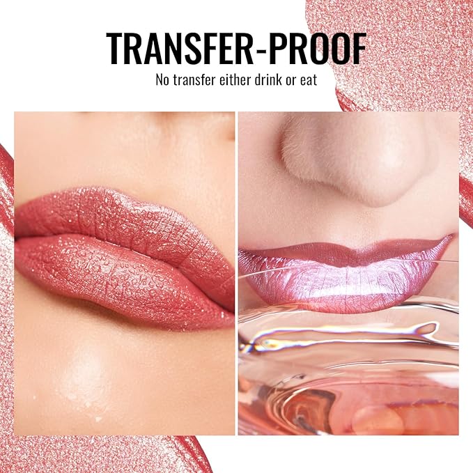 Oulac Metallic Shine Liquid Lipstick Set for Women, Dual Use for Lips & Eyeshadow, Long Lasting Lip Gloss, Metallic Matte High Impact Lip Color No Transfer Vegan Formula, 4.5ml, MD01+04+07