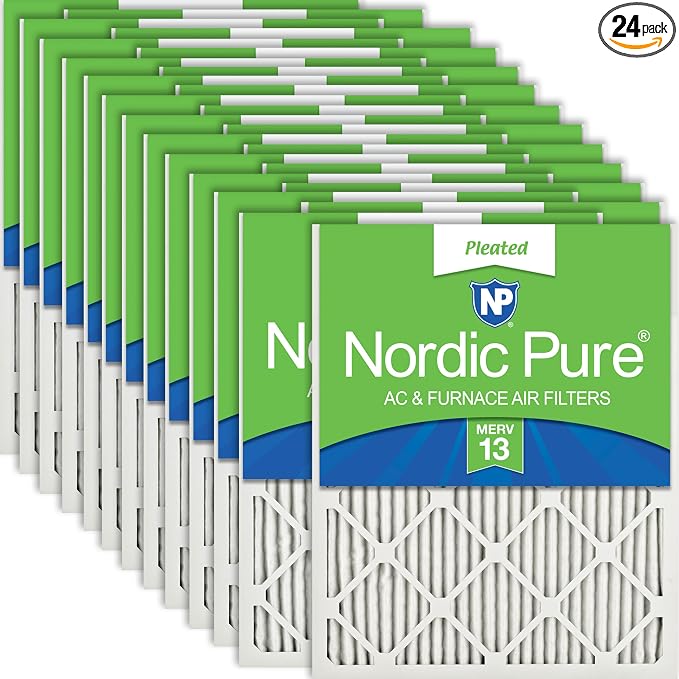 Nordic Pure 18x25x1 Pleated MERV 13 Air Filters 24 Pack by NordicPure
