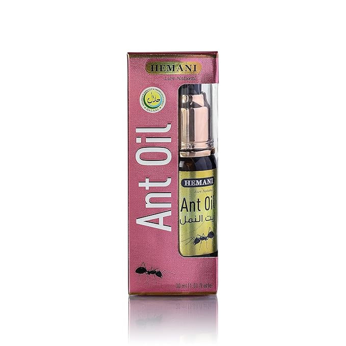 Hemani Ant Oil 30ml - Natural Hair Inhibitor & Hair Growth Reducer for Women & Men, Hair Removal Oil for Post-Hair Removal Care, Smooth Skin Solution, External Use Only