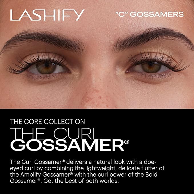 Lashify Curl 12mm Gossamer Eyelash Extensions Refill, Ash Color, DIY False Lashes for a Natural Look