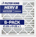 Filter King 21.25x21.25x1 Air Filter | 6-PACK | MERV 8 HVAC Pleated A/C Furnace by FilterKing