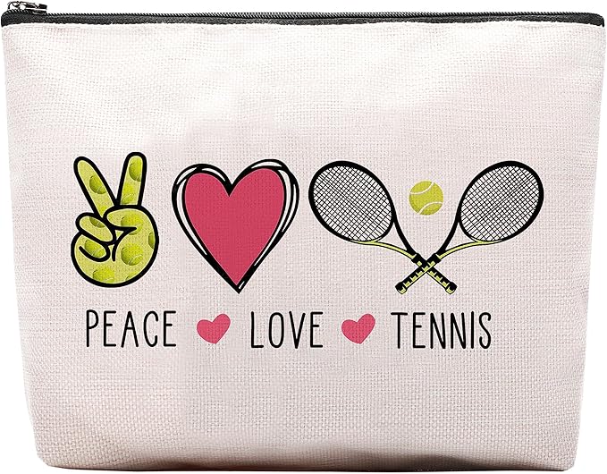 Tennis Gifts Tennis Makeup Bag Pouch, Inspirational Tennis Gifts for Women, Gifts for Tennis Lovers Players Birthday Gift for Coach
