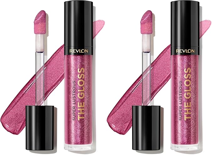 REVLON Super Lustrous Lip Gloss, Non-Sticky, Hydrating, High Shine Finish, 275 Dusk Darling, 0.13 oz (Pack of 2)