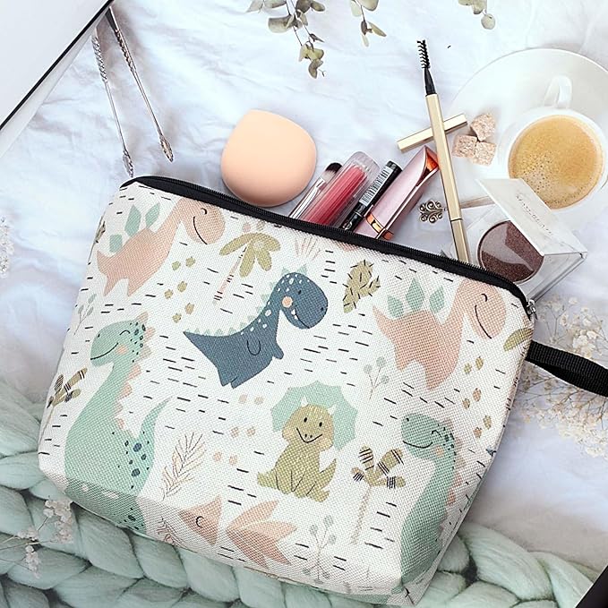 Cute Animal Lovers Gifts Dinosaur Cosmetic Bag Makeup Pouch with Zipper (dinosaur)