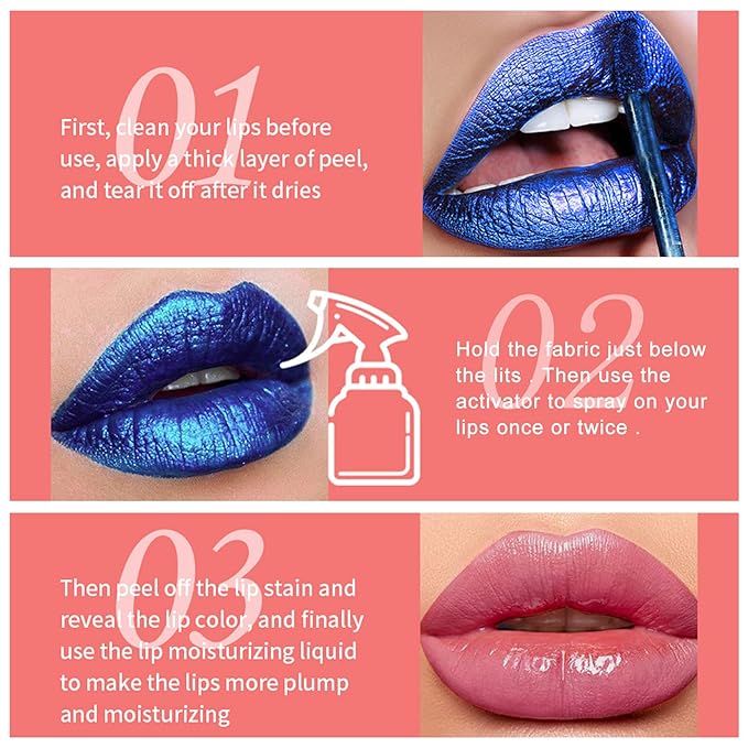 Peel Off Lip Stain Lip Tint Matte Liquid Lipstick Nude Lip Gloss Long Lasting Waterproof Lip Tint Stain Non-stick Cup Peel Off Lipstick Lip Makeup for Women Girls - 02